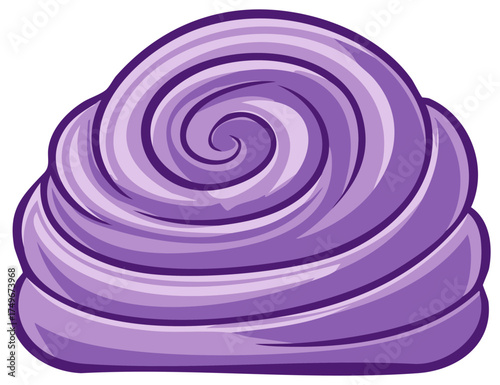 Purple Icing Swirl Decorative Topping Dessert Confectionery Food Design Element