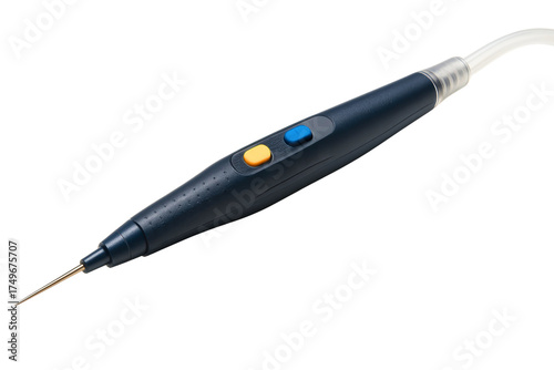 Medical monopolar cautery pencil for surgical procedures isolated with transparent background