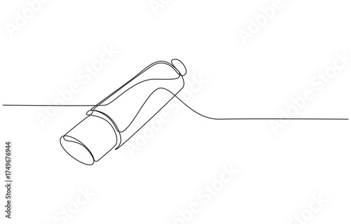 Car exhaust continuous one line art drawing vector illustration,car exhaust pipe and catalytic converter system one line art,Continuous Line Drawing of a Car Exhaust Muffler