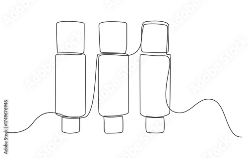 Car exhaust continuous one line art drawing vector illustration,car exhaust pipe and catalytic converter system one line art,Continuous Line Drawing of a Car Exhaust Muffler