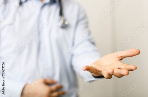 A medical professional exte...