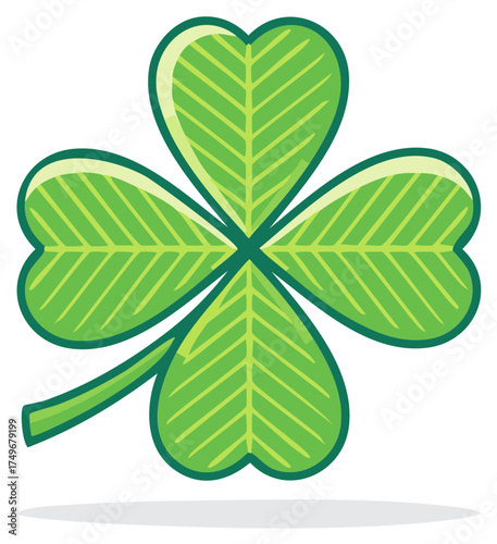 Four Leaf Clover Green Symbol of Good Luck and Fortune