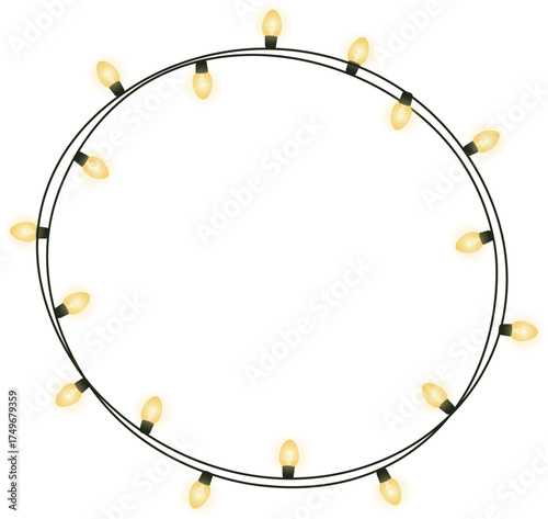 Circular Light Bulbs Garland Frame