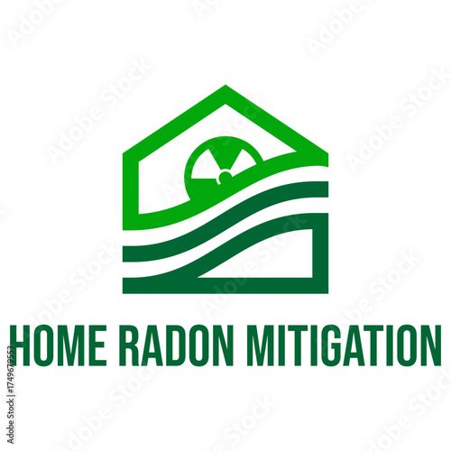 home radon mitigation flat minimalist logo design