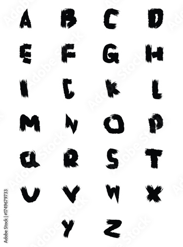 Black and white set of alphabet icons illustration vector design