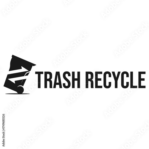 trash recycle flat minimalist logo design