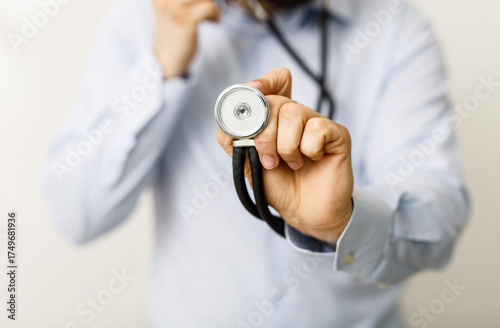 Close-up of a doctor's hand...