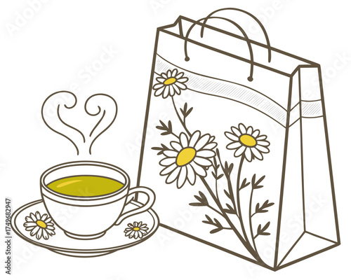 Chamomile Tea Packaging Mockup — Organic Product Design