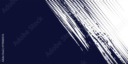 White halftone dots blue color pattern gradient grunge texture background. Dot pop art comic sport style vector illustration. Eps10