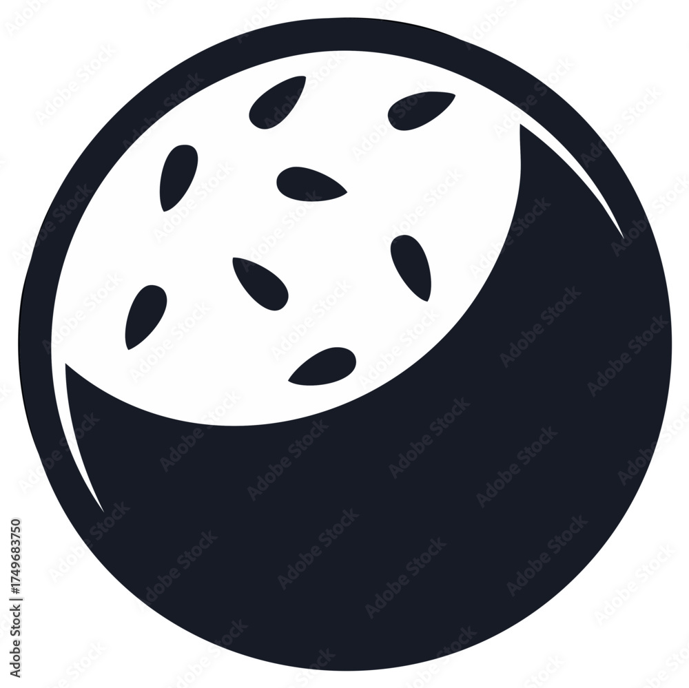 Fototapeta premium Cantaloupe Melon Vector Icon Showing Interior Texture and Seeds in Simple Graphic Style