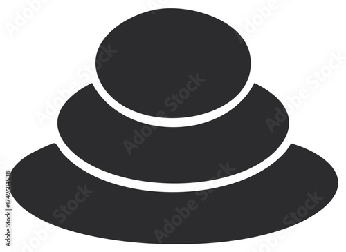 Simple flat vector icon of a zen stone stack for wellness balance and meditation concepts