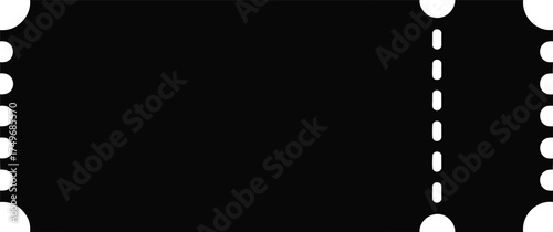Blank Black and White Ticket Stub Template for Events or Admissions