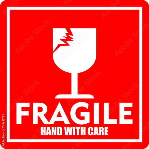 Fragile, sticker and label vector