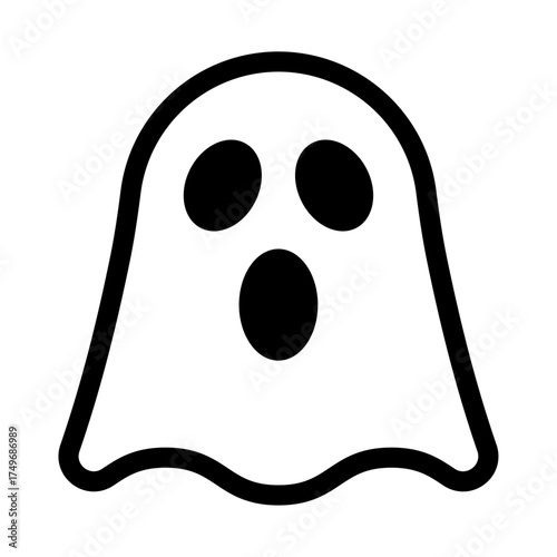 
An illustration of a black icon of a Halloween holiday attribute on a white background