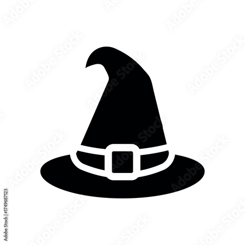 
An illustration of a black icon of a Halloween holiday attribute on a white background