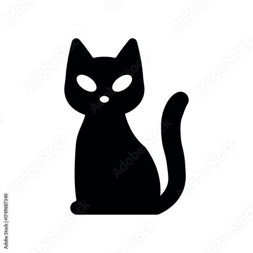 
An illustration of a black icon of a Halloween holiday attribute on a white background