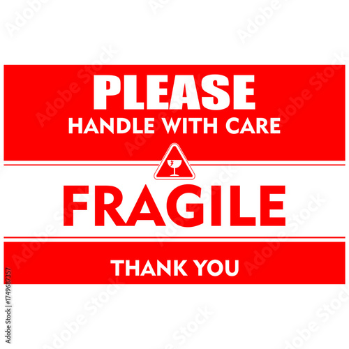 Please, handle with care, fragile sticker