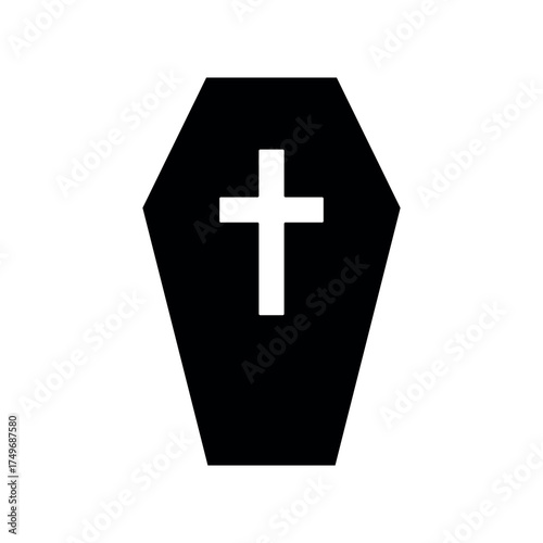 
An illustration of a black icon of a Halloween holiday attribute on a white background