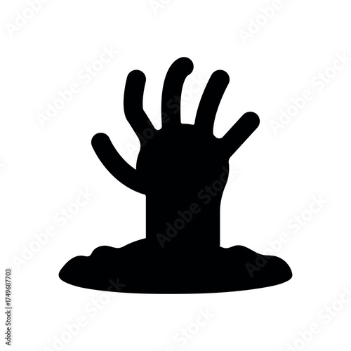 
An illustration of a black icon of a Halloween holiday attribute on a white background