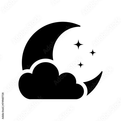 
An illustration of a black icon of a Halloween holiday attribute on a white background