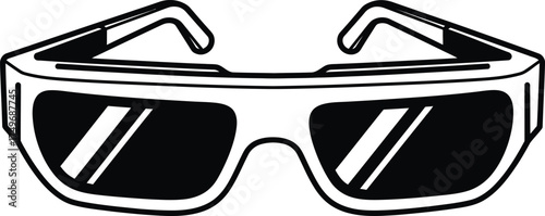 Illustration of sunglasses isolated on white background, depicting eyewear fashion, summer style, and sun protection, perfect for travel, vacation, and outdoor activities, with a modern and trendy des