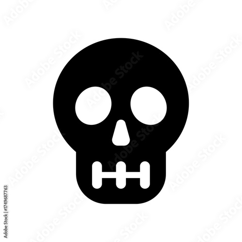 
An illustration of a black icon of a Halloween holiday attribute on a white background