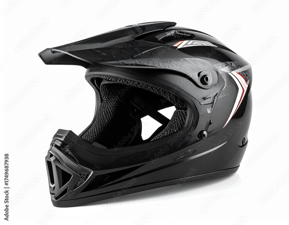 Fototapeta premium High-resolution photo of motocross helmet isolated on white background
