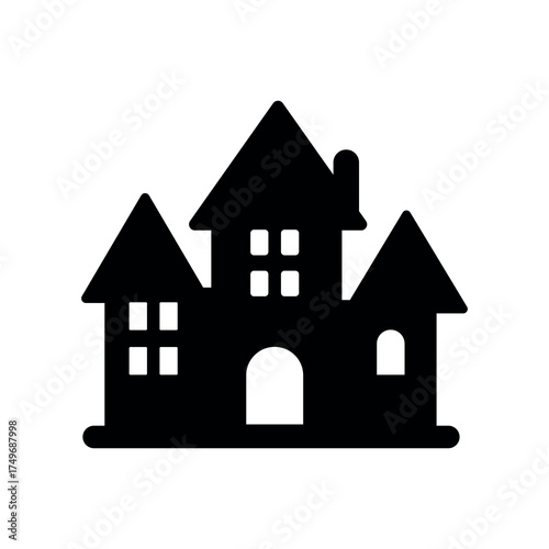 
An illustration of a black icon of a Halloween holiday attribute on a white background