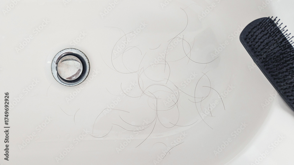 custom made wallpaper toronto digitalLoose strands by drain and comb in bathroom sink suggest male pattern thinning and daily shedding, clinical neutral mood
