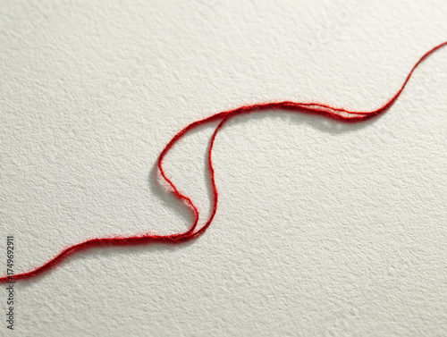 Red Ribbon on Fabric