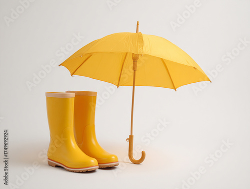 Yellow Umbrella Pair