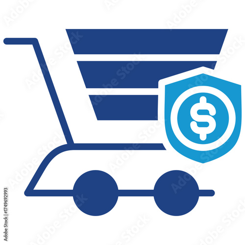 Secure Shopping glyph color icon