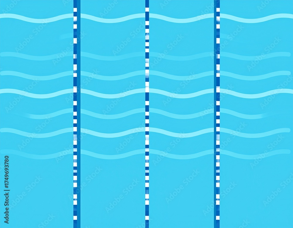 Obraz premium Aquatic Serenity: A graphic illustration showcasing a pristine swimming pool, water ripples gently. Its clear, inviting waters suggest refreshing aquatic activity.