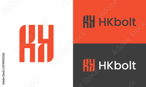 Modern logo design featuring abstract letter h and k in vertical stripes
