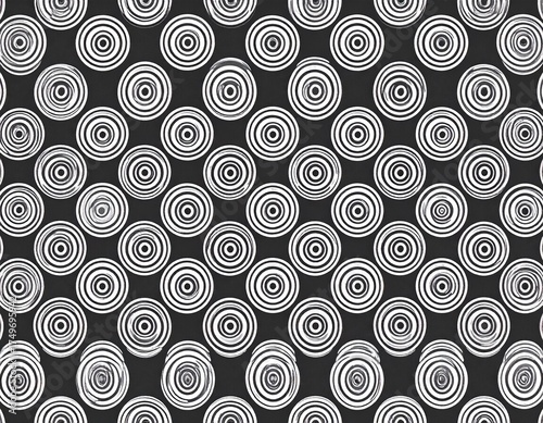 Abstract Spirals on Dark Canvas: An intricate pattern of concentric circles, meticulously arranged to create a captivating visual symphony, providing a sense of depth and movement.