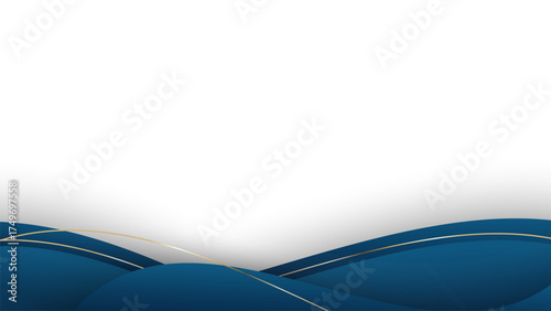 Blue Gold Wave Abstract Shape Border and Corner Frame Vector Set Collection. Decorative Elements Corners, Borders, and Frame