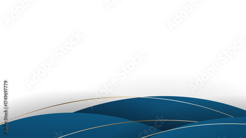 Blue Gold Wave Abstract Shape Border and Corner Frame Vector Set Collection. Decorative Elements Corners, Borders, and Frame
