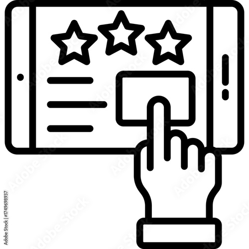Online Review line icon