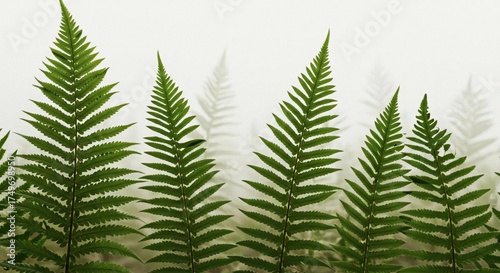 Photoreal Image of Several Ferns in Varying Arrangements and Light
