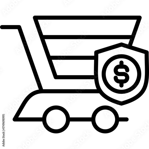 Secure Shopping line icon