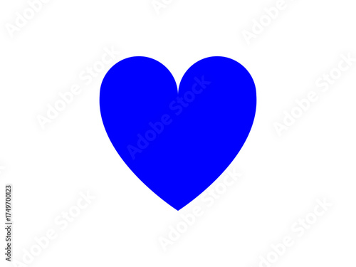 Blue heart icon – blue vector symbol for love, like, and social media design	
