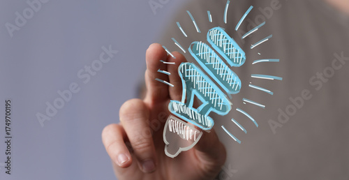 Person's finger touching a ...