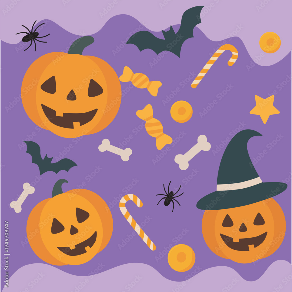 Fototapeta premium halloween seamless pattern