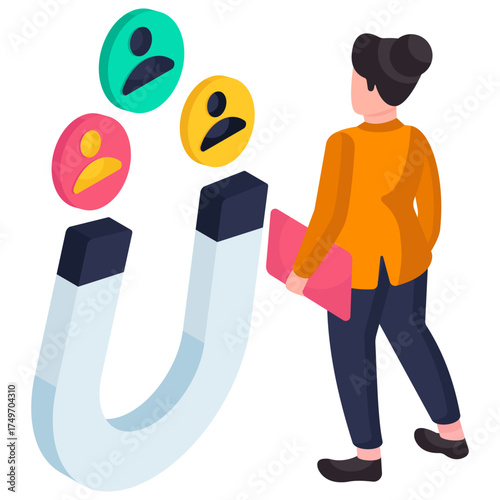 Perfect design illustration of attract users 