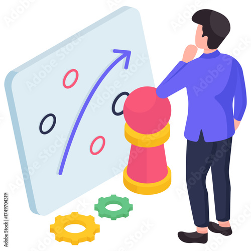 Editable design illustration of strategic management 