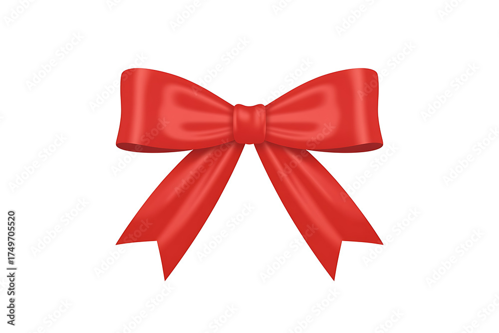 Fototapeta premium Elegant red bow with flowing ribbons, symbolizing celebration, gifting, and festive cheer.