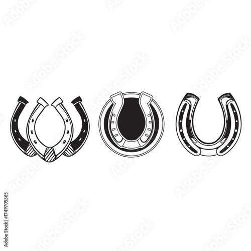 horseshoe silhouette, horseshoe icon vector illustration