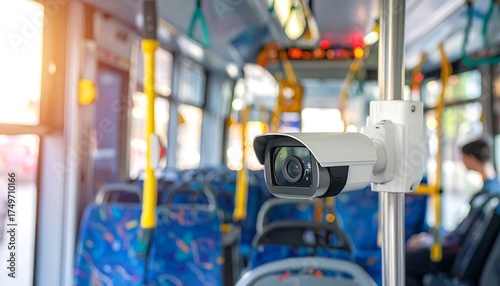 Bus Interior Security Camera Focused.