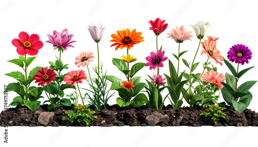 Obraz premium Colorful flower garden border