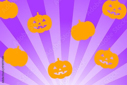 ハロウィン　かぼちゃ　集中線　背景　セール　ポップ　デザイン
